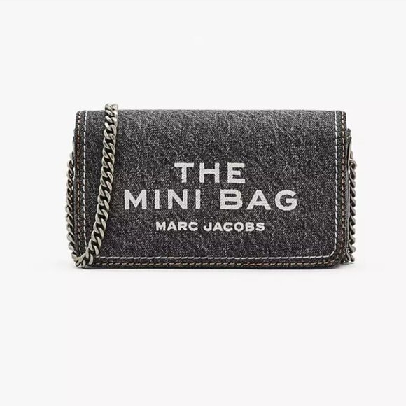 NWT! NEW! Marc Jacobs The Denim Chain Mini Bag -Black Wash - Picture 2 of 15